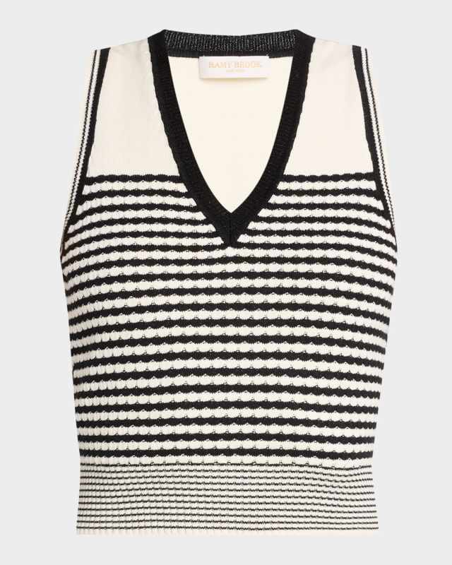 Elle Textured Stripe Sleeveless Top